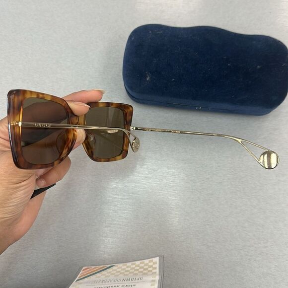 GUCCI GG0435SA Sunglasses Brown X Gold authentic Women - Picture 4 of 7